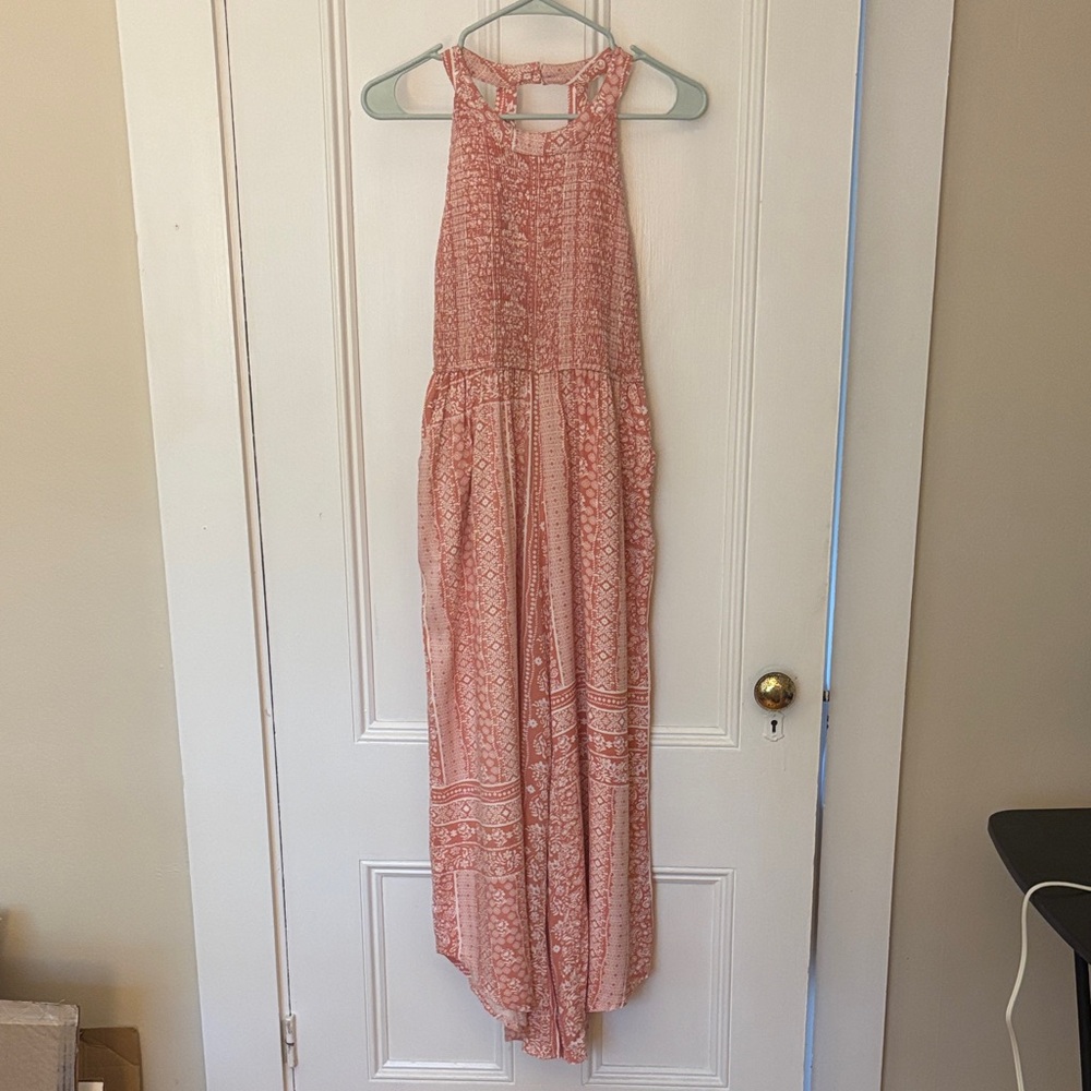 Pink Sleeveless Jumpsuit with Pockets